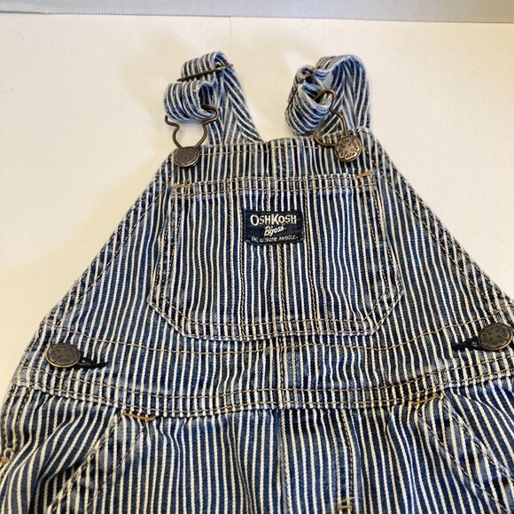 Vintage OshKosh B'Gosh Overalls Vestback Railroad Hickory Stripe 18 Months - Picture 2 of 6